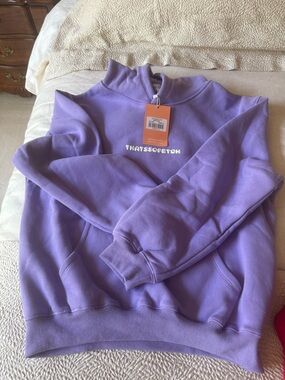 ThatSoFetch Lavender Mock-Neck oversized Sweatshirt with Chest Logo